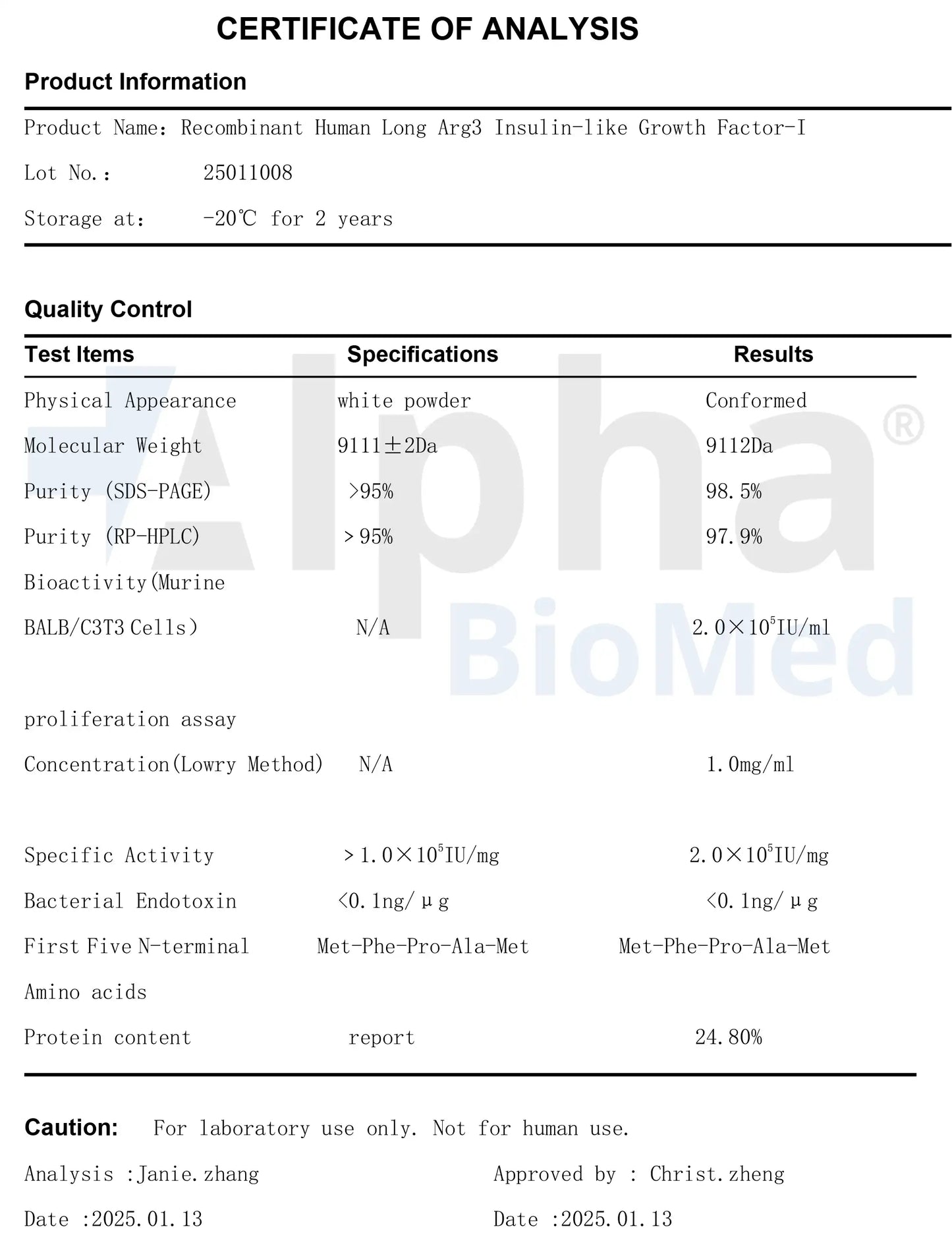 IGF-1 LR3 (1mg)